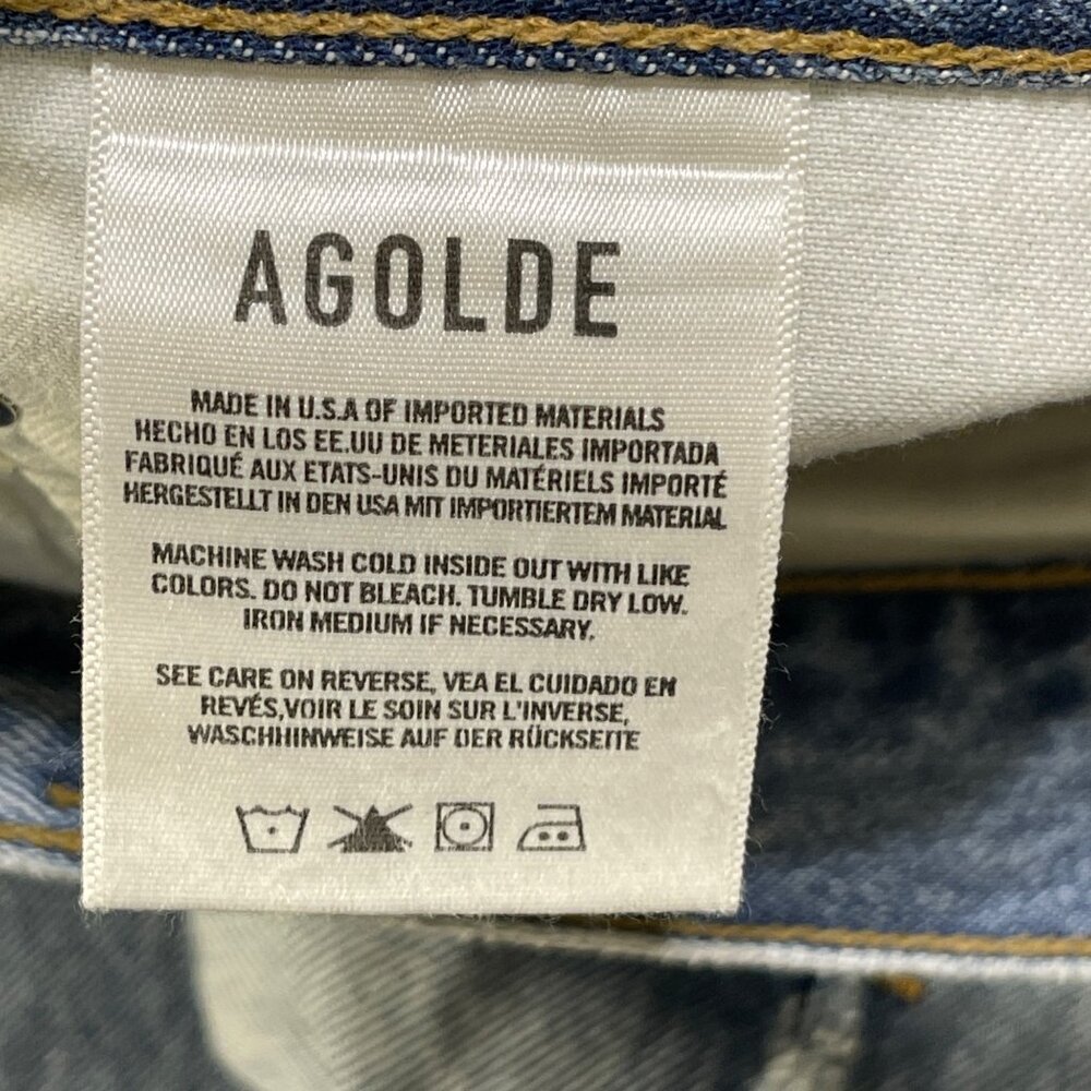 Agolde Vintage High Rise Jeans Size 28 Cotton Light Wash Fading - Picture 5 of 6